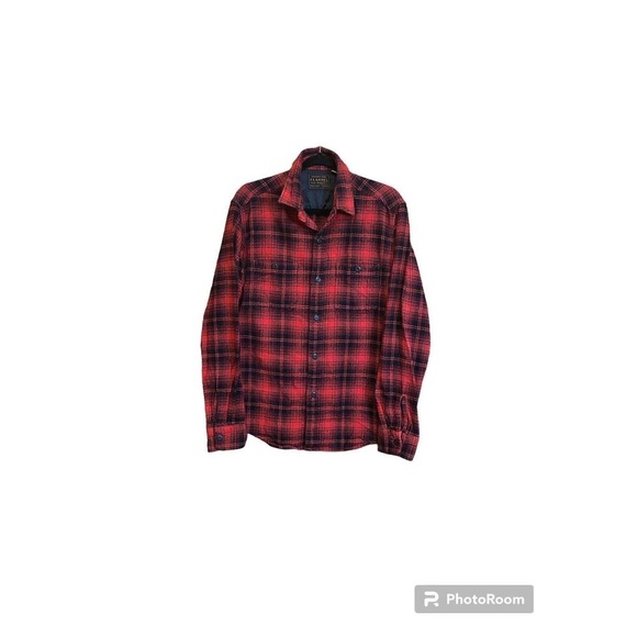 Flannel Other - Authentic Flannel Men’s Long Sleeve Shirt Size M Red & Black 100% Cotton